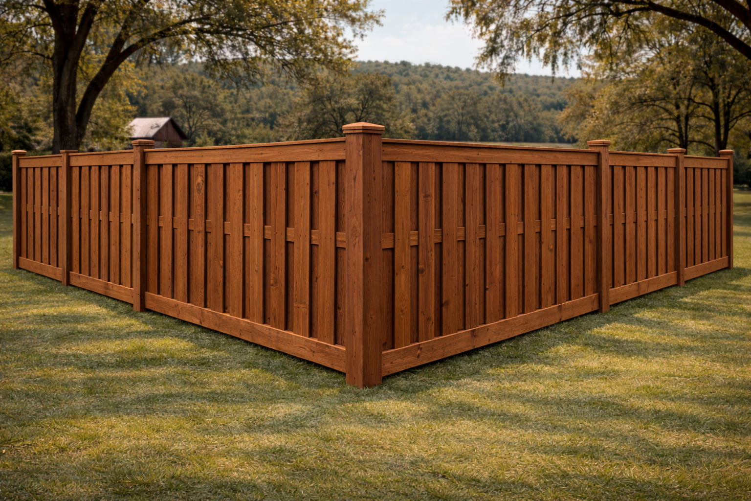Shadowbox wood fence option for Acworth homes