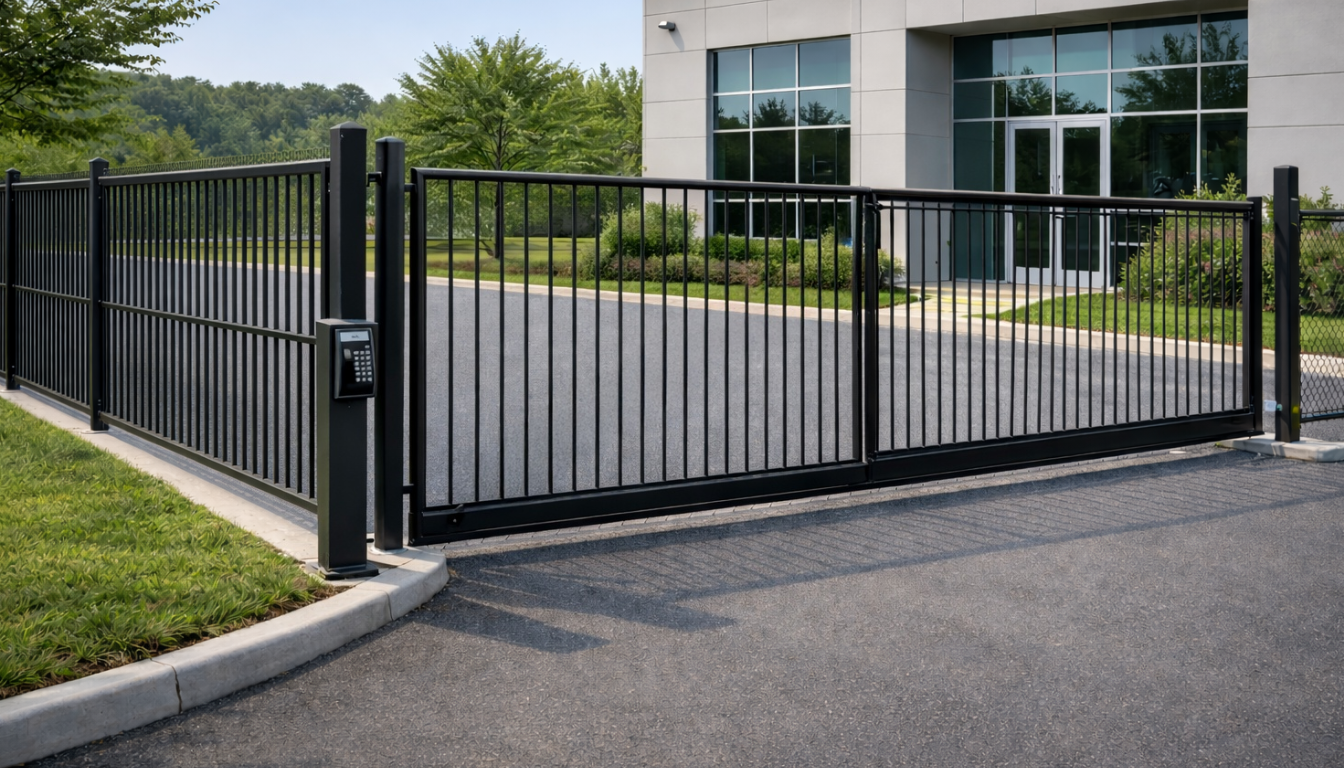 Commercial V-track slide gate in North West Georgia