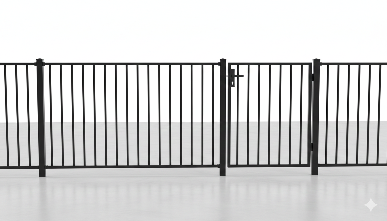 Extended pickets aluminum gate