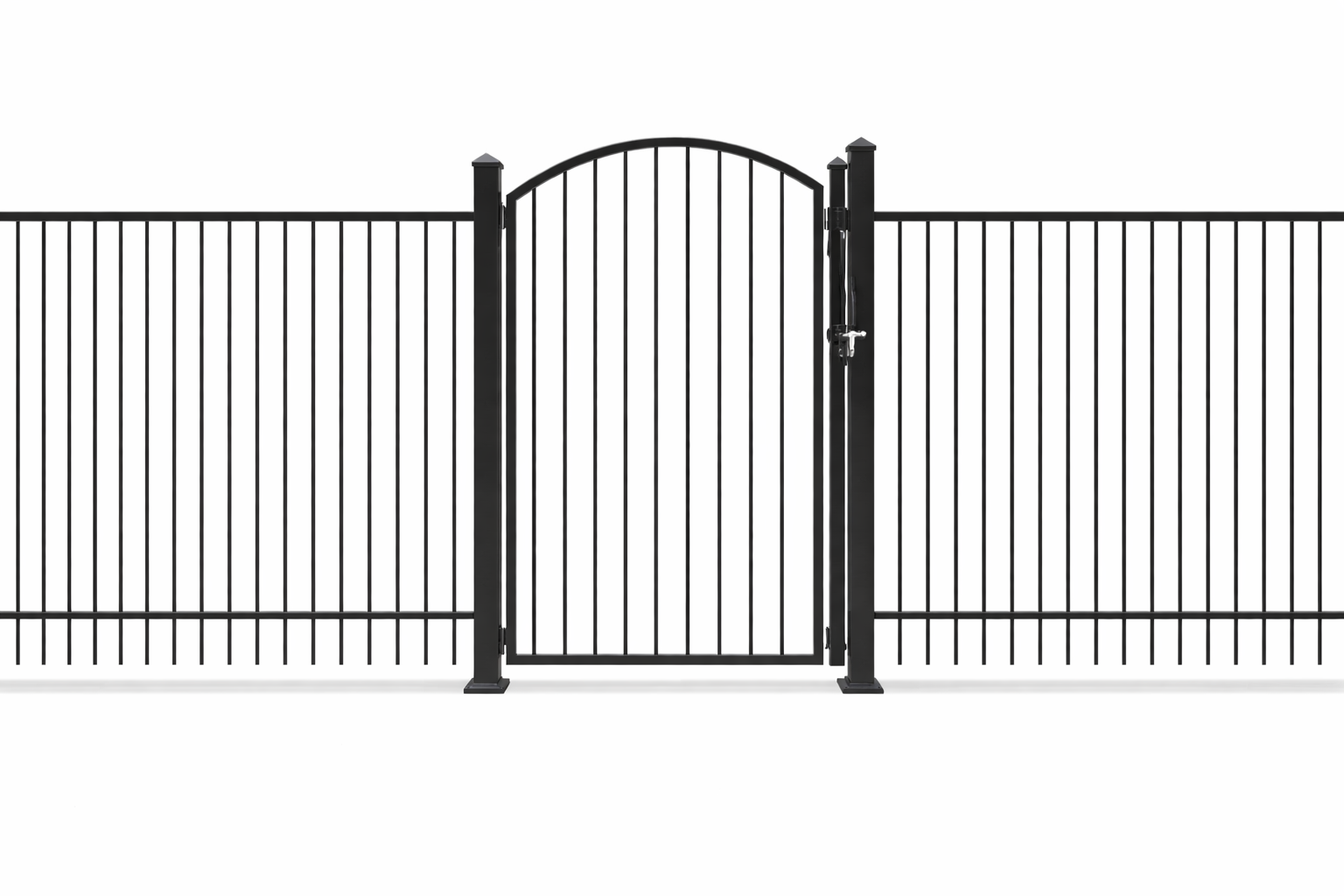 Arched top aluminum gate