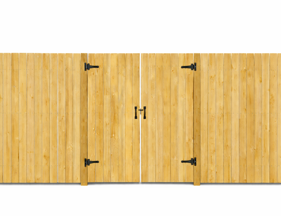 Straight top wood gate