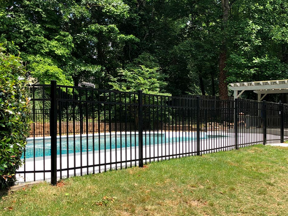 Residential aluminum fence installation