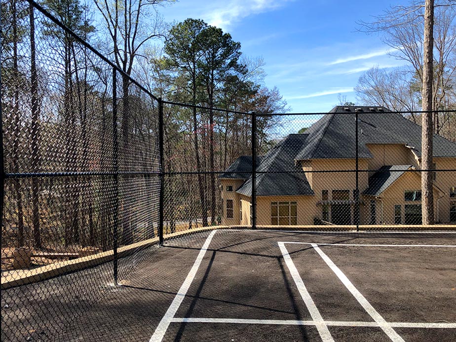 Black chain link fence option for Hiram, Georgia side and rear yard perimeters