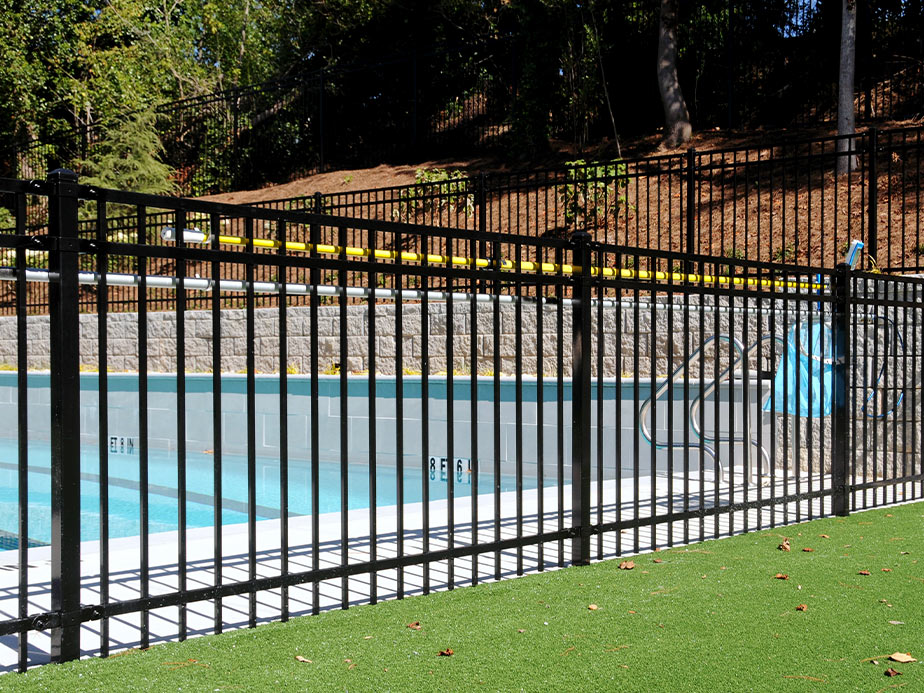 Commercial ornamental steel fence project
