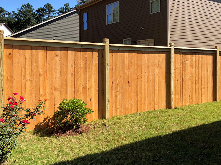 Peachtree City GA cap and trim style wood fence