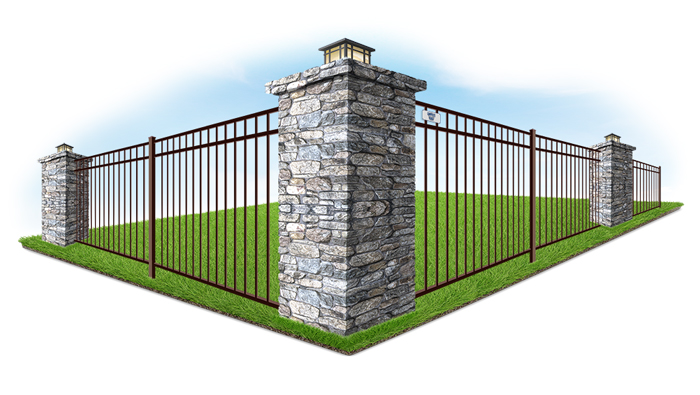 Fence with stone columns in Dallas Georgia